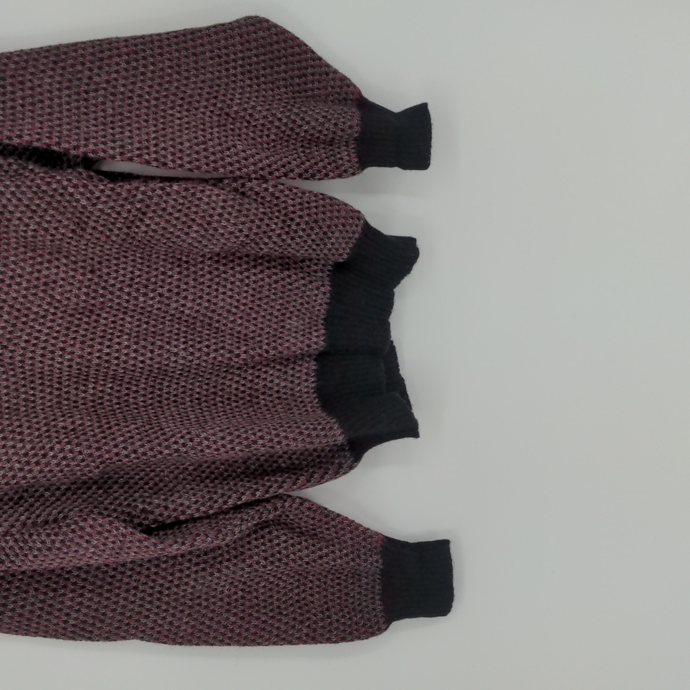 Tumi Knits Men's Alpaca Sweater Red Black Plaid Checkered Size Medium V Neck - Picture 3 of 14